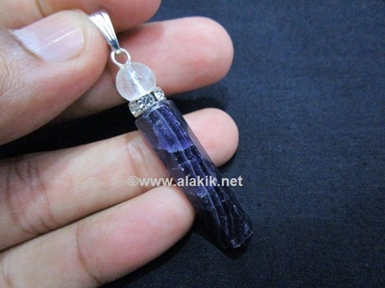 Picture of Purple Flourite Pencil Pendant with Diamond Ring & Crystal Ball