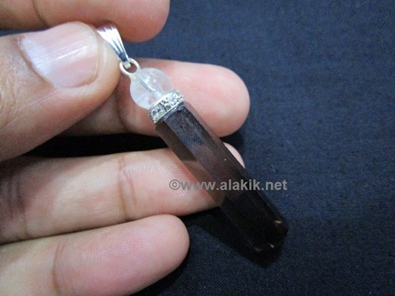 Picture of Smokey Quartz Pencil Pendant with Diamond Ring & Crystal Ball