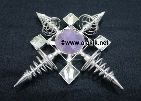 Picture of Silver Coil Healing Energy Grid Generator with Amethyst Antena