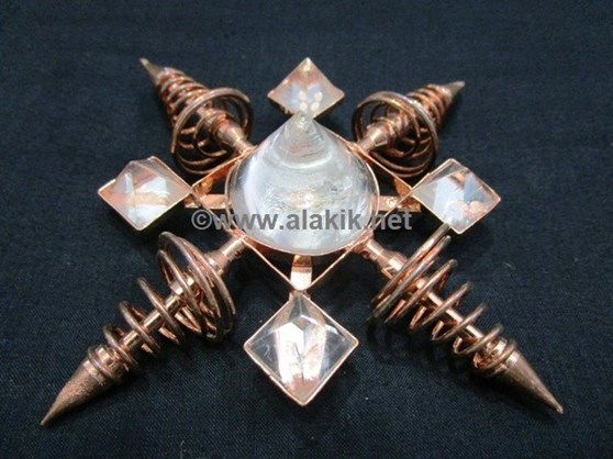 Picture of Copper Coil Healing Energy Grid Generator with Crystal Quartz Antena