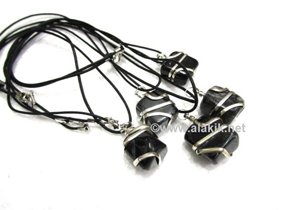 Picture of Black Tourmaline Wire Wrapped Tumble with Cord