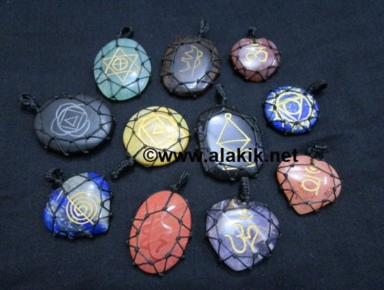 Picture of Mix Netted Engraved Pendants