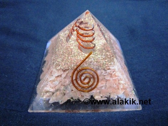 Picture of Pink Moonstone Orgone Pyramid With Copper coil