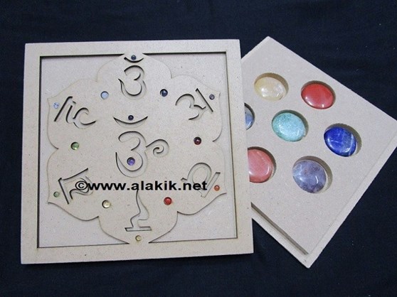 Picture of Chakra Cabs Sanskrit Box with Plain Chakra set