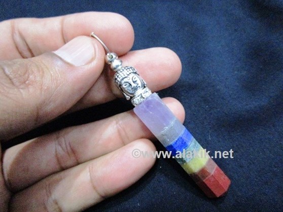 Picture of Bonded Chakra Pencil Pendant with Buddha & Diamond Ring