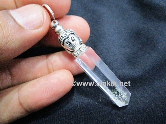 Picture of Crystal Quartz Pencil Pendant with Buddha & Diamond Ring