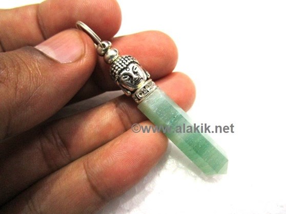 Picture of Green Jade Pencil Pendant with Buddha & Diamond Ring