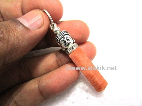 Picture of Orange Jade Pencil Pendant with Buddha & Diamond Ring