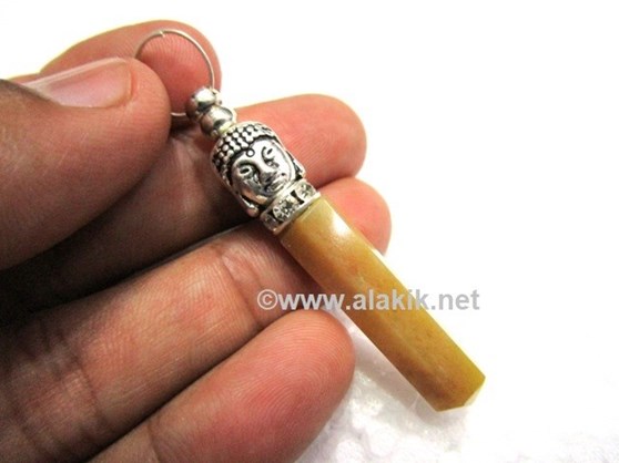 Picture of Yellow Jade Pencil Pendant with Buddha & Diamond Ring