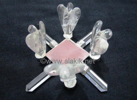 Picture of Rose Quartz Pyramids Generator with Crystal Angels