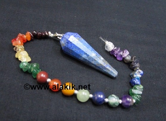 Picture of Lapis Lazuli Pendulum with Chakra Chips Beads chain