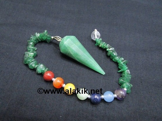 Picture of Green Jade Pendulum with GJ Chips Chakra Beads chain