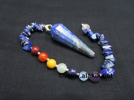 Picture of Lapis Lazuli Pendulum with Lapis Chips Chakra Beads chain