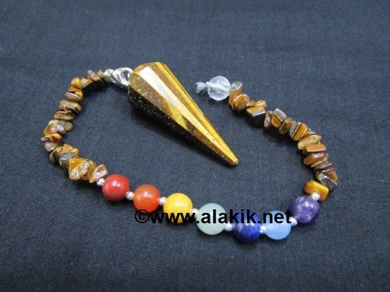 Picture of Tiger Eye Pendulum with TE Chips Chakra Beads chain