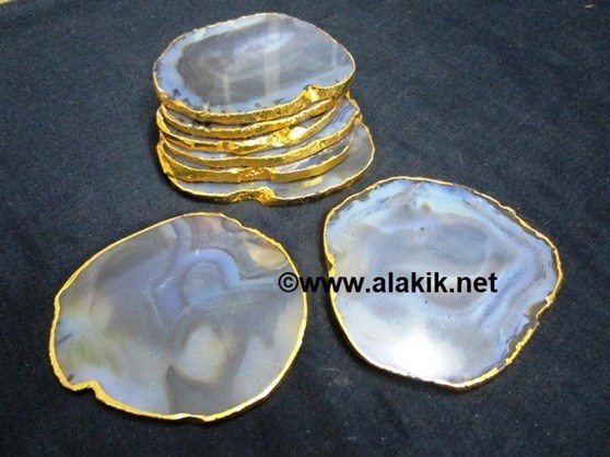 Picture of Grey Agate Gold Plated Coasters