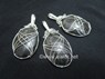 Picture of Black Agate Oval Silver Wire Wrapped Pendant, Picture 1