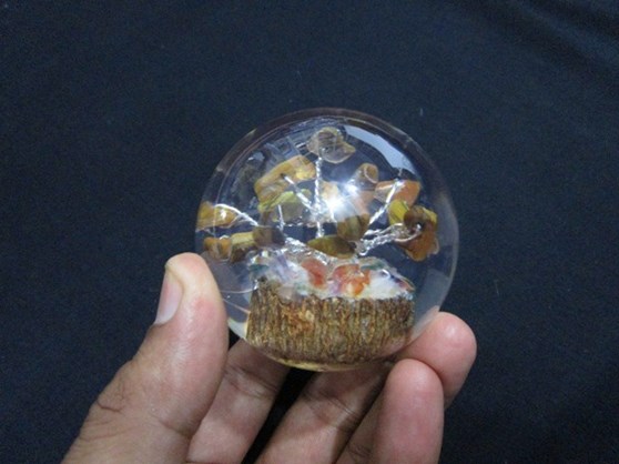 Picture of Tiger Eye Orgone Tree Ball
