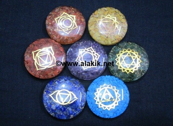Picture of Chakra Orgone Disc set with charms