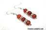 Picture of 3 Red Cornelian with Diamond ring earring, Picture 1