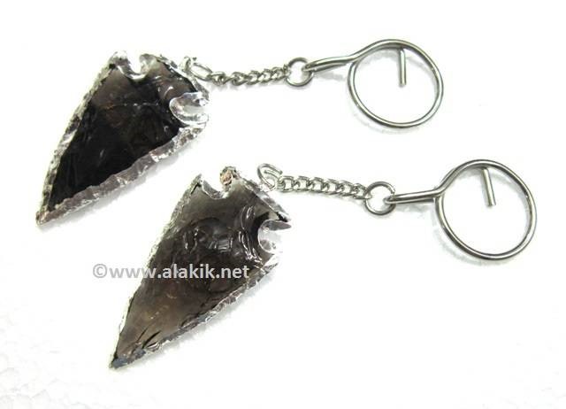 Picture of 2inch Black Obsidina Electroplated keyring