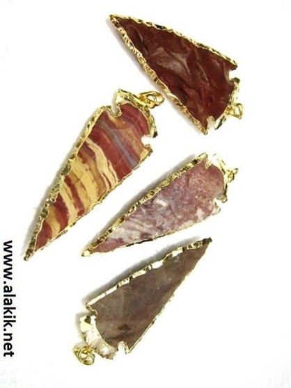Picture of 2inch Agate Electroplated Arrowhead pendants