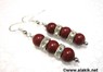Picture of 3 Red Jasper with Diamond ring Earring, Picture 1