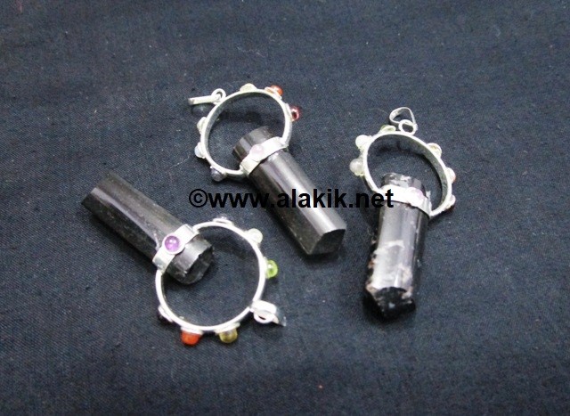 Picture of Chakra Goddess Black Tourmaline Metal Pendants