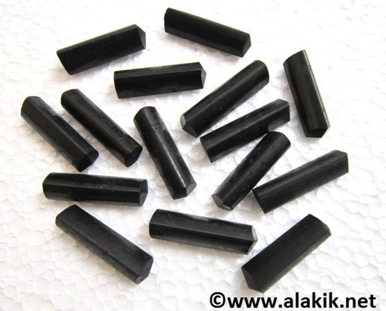 Picture of African Black tourmaline 3 facet pencil