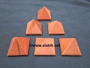 Picture of Brown Sunstone pyramids 23-28mm