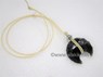 Picture of Black Obsidian Flinted Crescent Moon Necklace, Picture 1