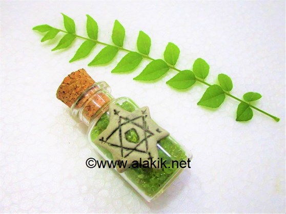 Picture of Peridot Chips Tibetian Bottle with Pentacle Star