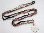 Picture of Multi Tourmaline Chips Necklace with OM