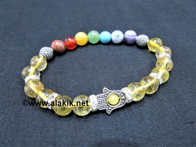 Picture of Citrine Chakra Bracelet with Hamsa