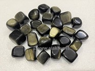 Show details for Gold Sheen Obsidian Tumble Stones Picture of Gold Sheen Obsidian Tumble Stones