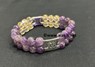 Picture of Amethyst with Crystal Quartz Double line Bracelet with OM Charm, Picture 1