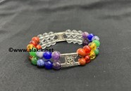 Show details for Chakra Beaded Double line Bracelet with OM Charm Picture of Chakra Beaded Double line Bracelet with OM Charm