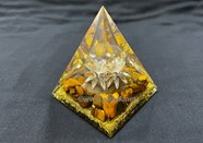 Picture of Yellow Nubian Orgone Pyramid with Lotus