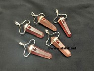 Show details for Strawberry Quartz D point Pendant with Garnet Picture of Strawberry Quartz D point Pendant with Garnet