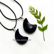Show details for Black Obsidian Crescent Moon Pendant Picture of Black Obsidian Crescent Moon Pendant