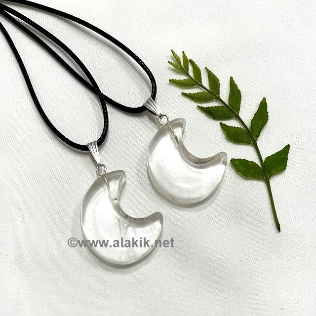 Picture of Crystal Quartz Crescent Moon Pendant