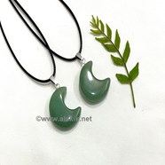 Show details for Green Aventurine Crescent Moon Pendant Picture of Green Aventurine Crescent Moon Pendant