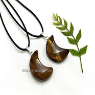 Show details for Tiger Eye Crescent Moon Pendant Picture of Tiger Eye Crescent Moon Pendant