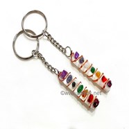 Show details for Selenite Chakra Key ring with Copper Picture of Selenite Chakra Key ring with Copper
