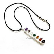 Show details for Selenite Chakra Pendant with Cord Picture of Selenite Chakra Pendant with Cord