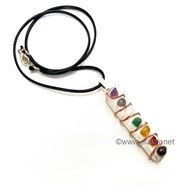 Show details for Selenite Chakra Copper Pendant with Cords Picture of Selenite Chakra Copper Pendant with Cords