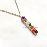 Show details for Selenite Chakra Copper Pendant with chain Picture of Selenite Chakra Copper Pendant with chain