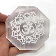 Picture of Selenite Hexagon Om Plate