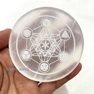 Picture of Selenite Round Platonic Solid Plate
