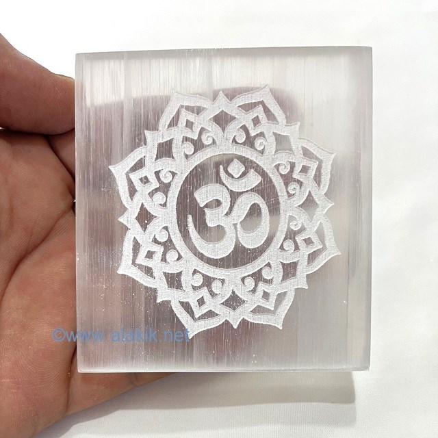 Picture of Selenite Square Om Plate Coaster