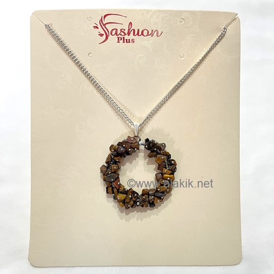 Picture of Tiger Eye Ring Pendant with Chain